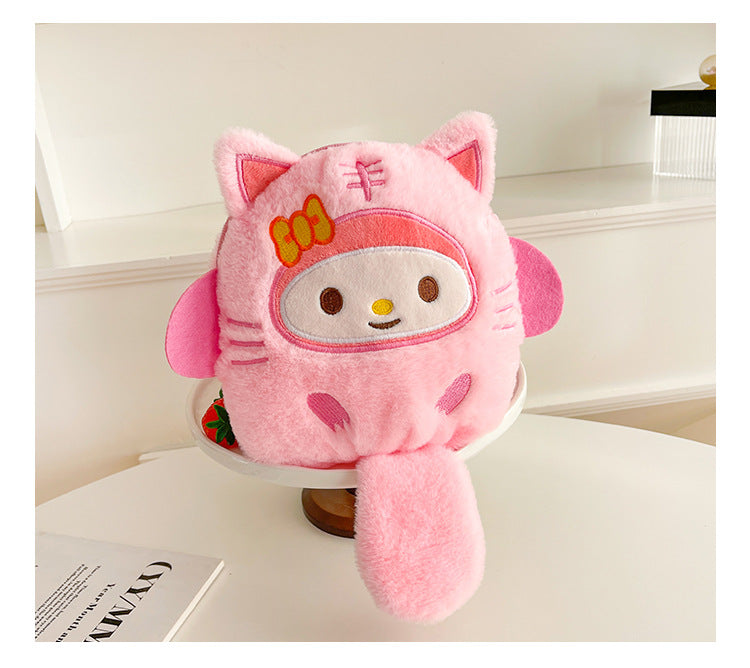 Cute Plush Western Style Cartoon Cat Shoulder Bags