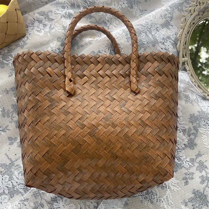 Women's Vegetable Basket Imitation Rattan Woven Hand Gift Handbags