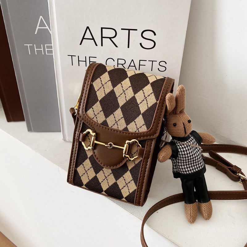 Women's Korean Fashionable Simple Mobile Texture Crossbody Bags