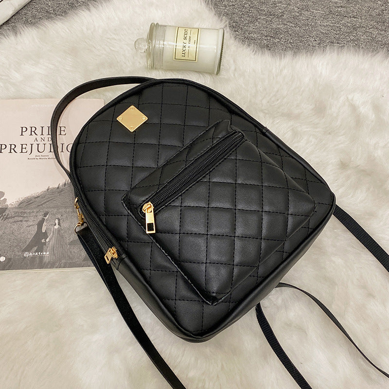 Elegant Women's Slouchy Rhombus Large Capacity Backpacks