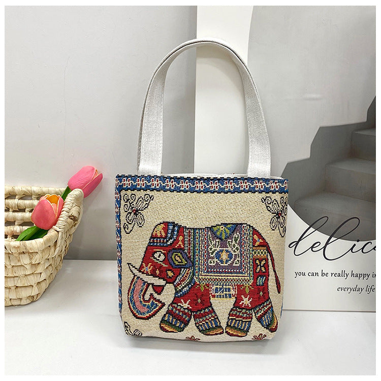 Gold Silk Double-sided Embroidered Ethnic Style Handbags