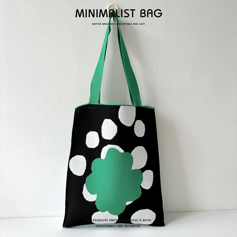 Design Cute Panda Knitted Korean Style Shoulder Bags