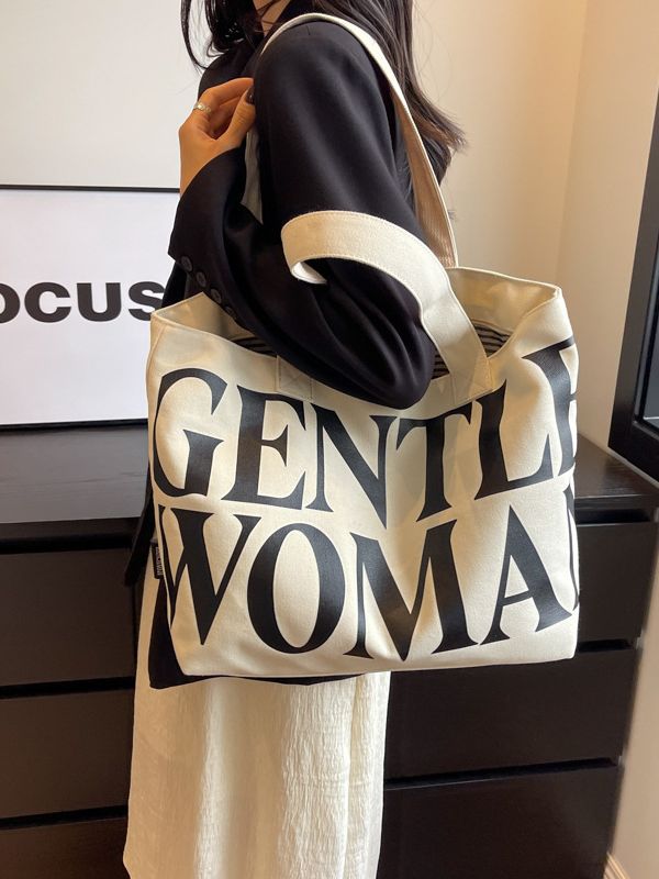 Thailand Mummy Canvas Letter Printing Simple Shoulder Bags