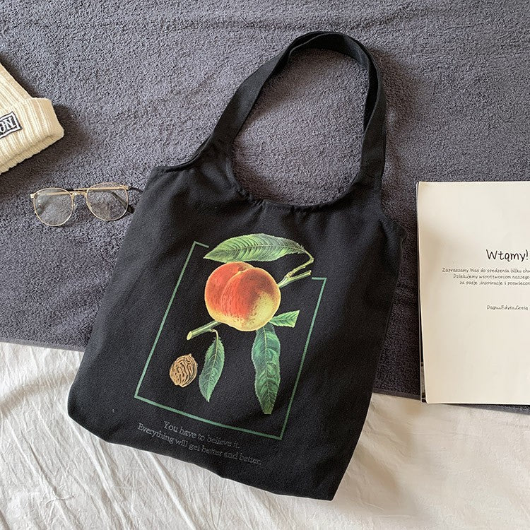 Female Fruit Orange Artistic College Simple Portable Shoulder Bags