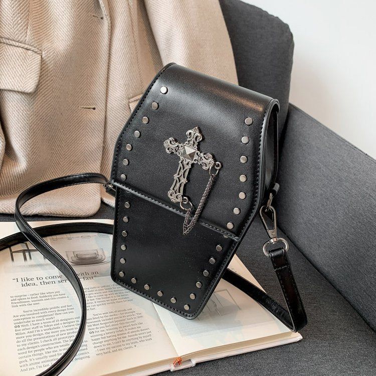 Women's Rivet Retro Gothic Style Vertical Mobile Crossbody Bags