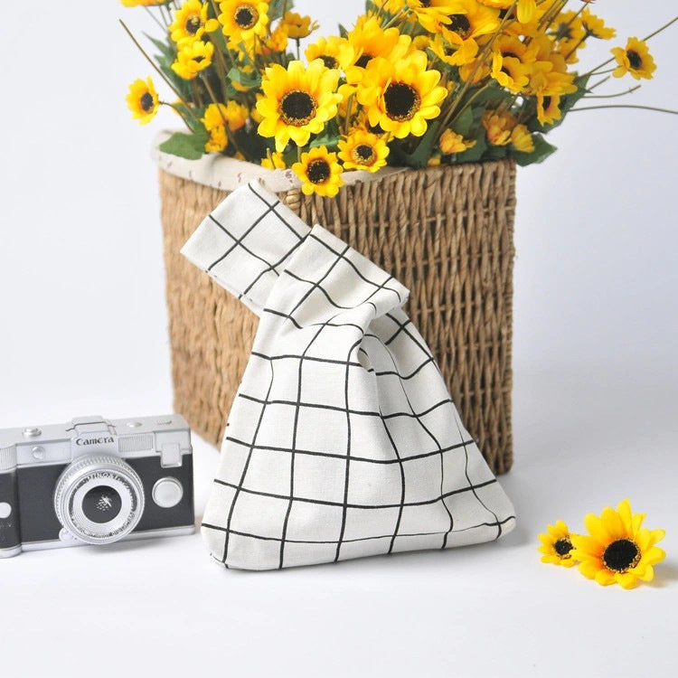 Classy Wrist Cotton Linen Fabric Fresh Handbags