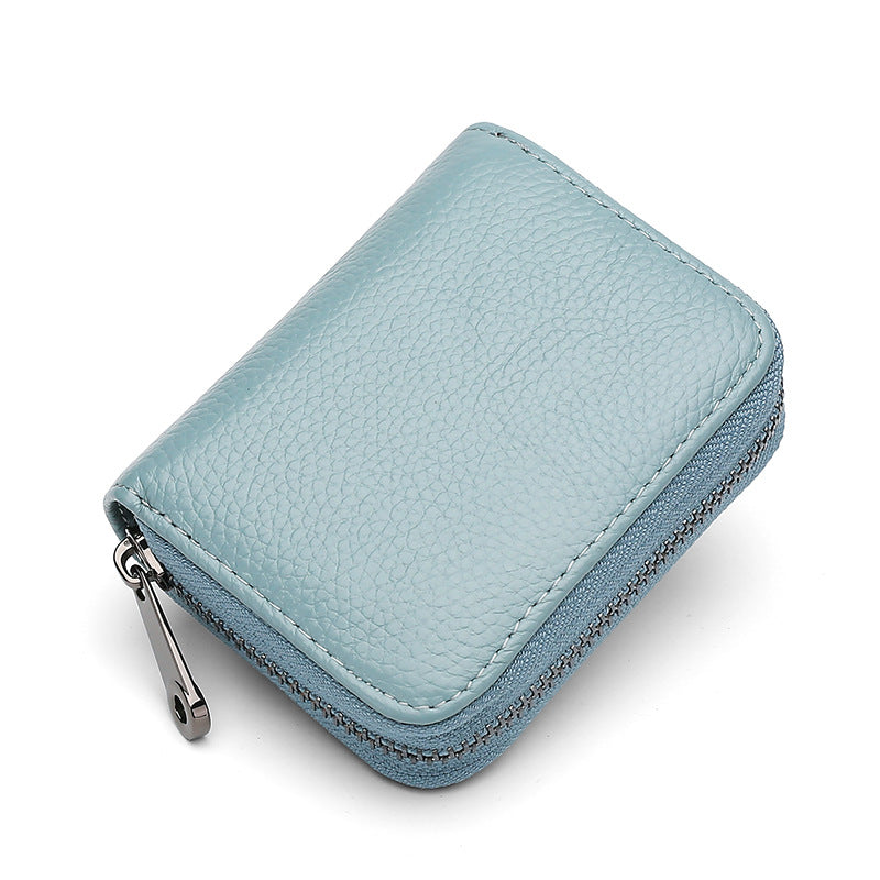 Women's & Men's & Cowhide Expanding Swiping Large Capacity Card Holder