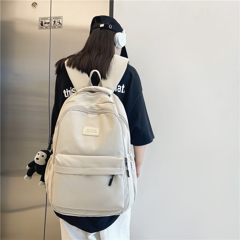 Solid Color Female Korean University Style Junior Backpacks
