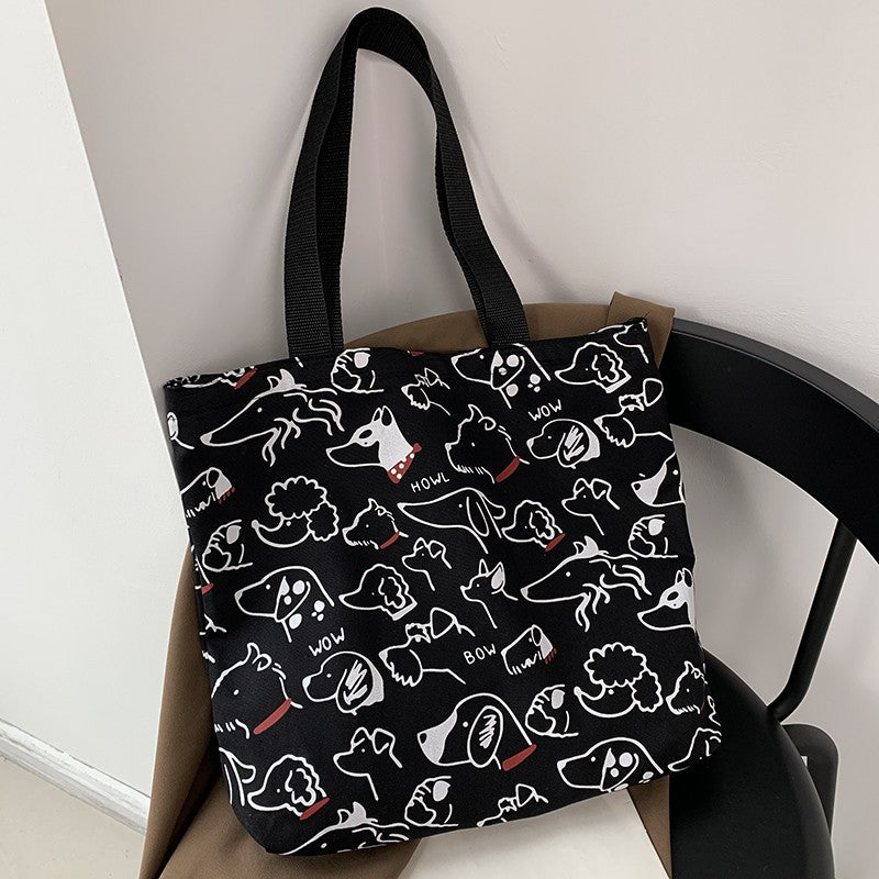 Women's Design Cute Animal Illustration Artistic Retro Large Capacity Shoulder Bags