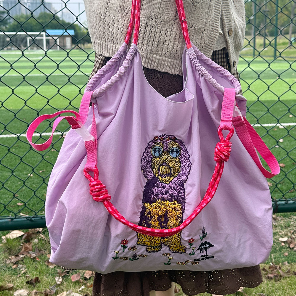 Macaron Embroidered Shopping Niche Nylon Cloth Handbags