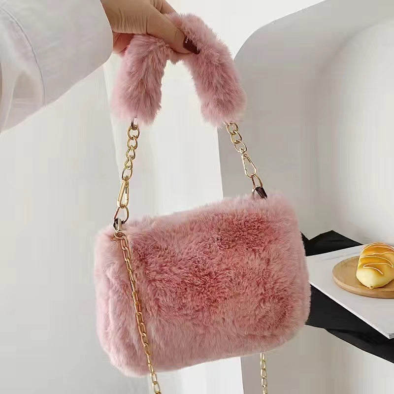 Fashion Niche Chain Plush Korean Cute Crossbody Bags