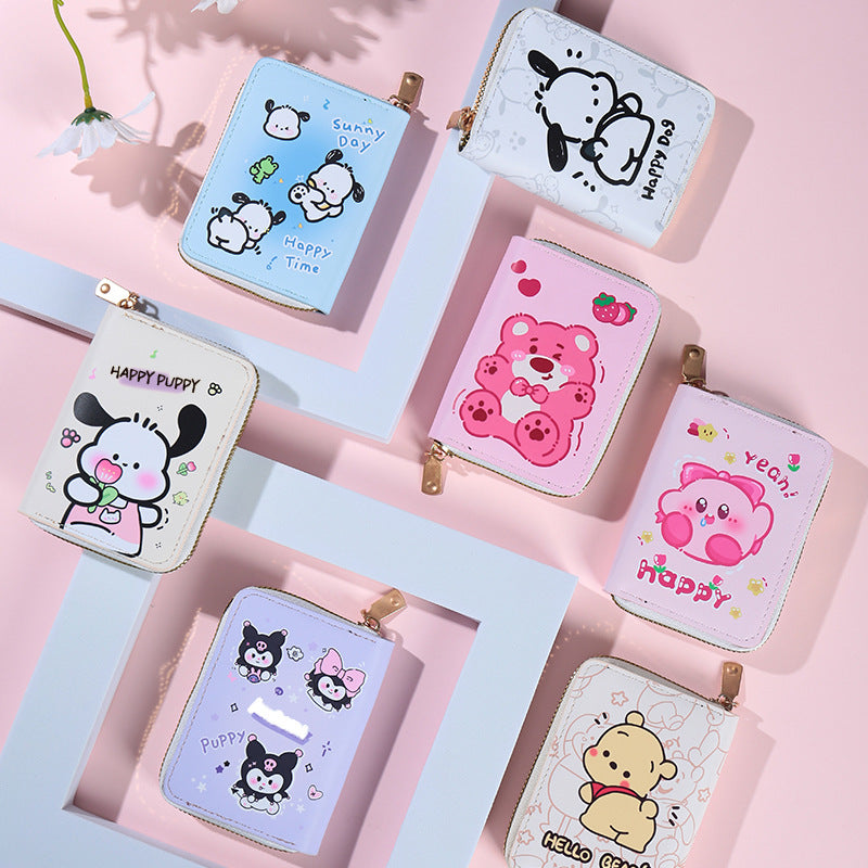 Cartoon Zipper Large Capacity Credit Cover Card Holder