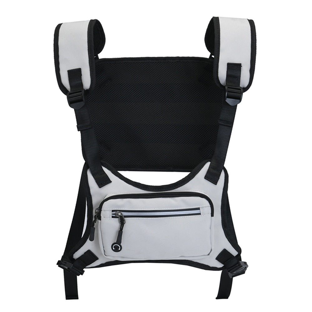 Reflective Stripe Vest Night Running Hiking Men's Chest Bags