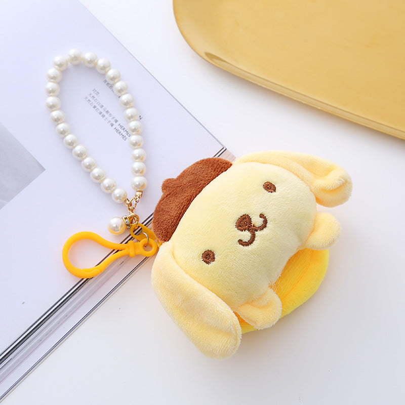 Women's Cute Circle Creative Plush Charm Certificate Coin Purses