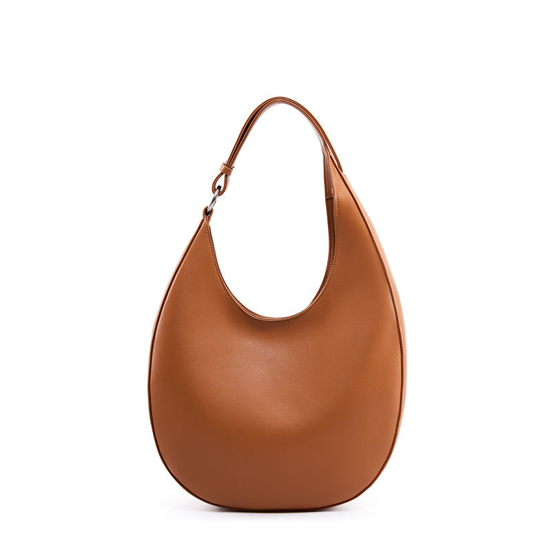 Women's Design Selenodont Semicircle Underarm Genuine Leather Handbags