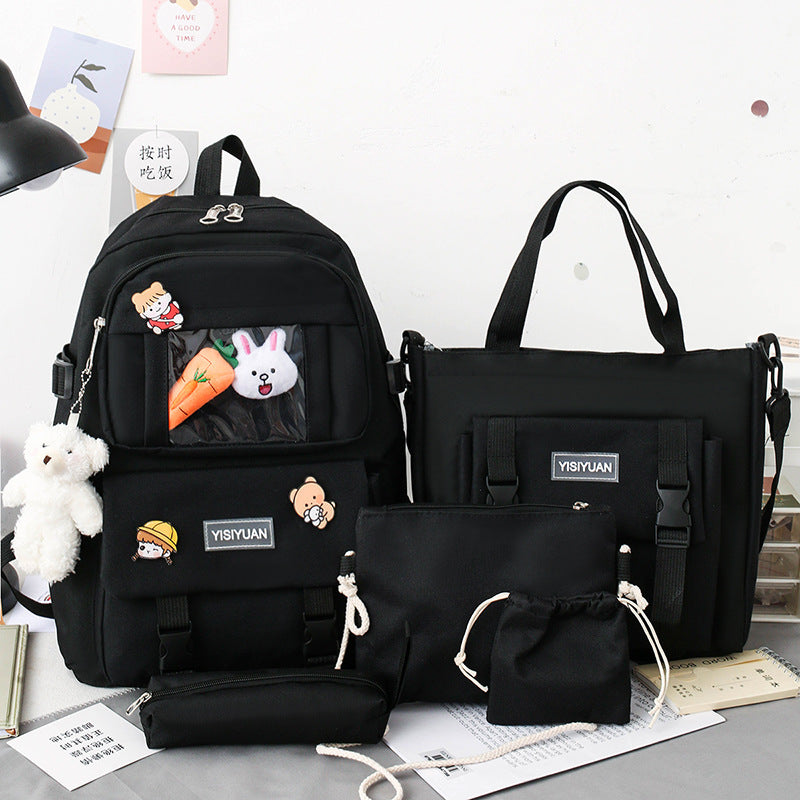 Women's Canvas Korean Large Capacity Campus Backpacks