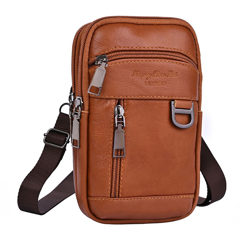 Men's Mini Saddle Genuine Leather Retro Mobile Men's Waist Packs