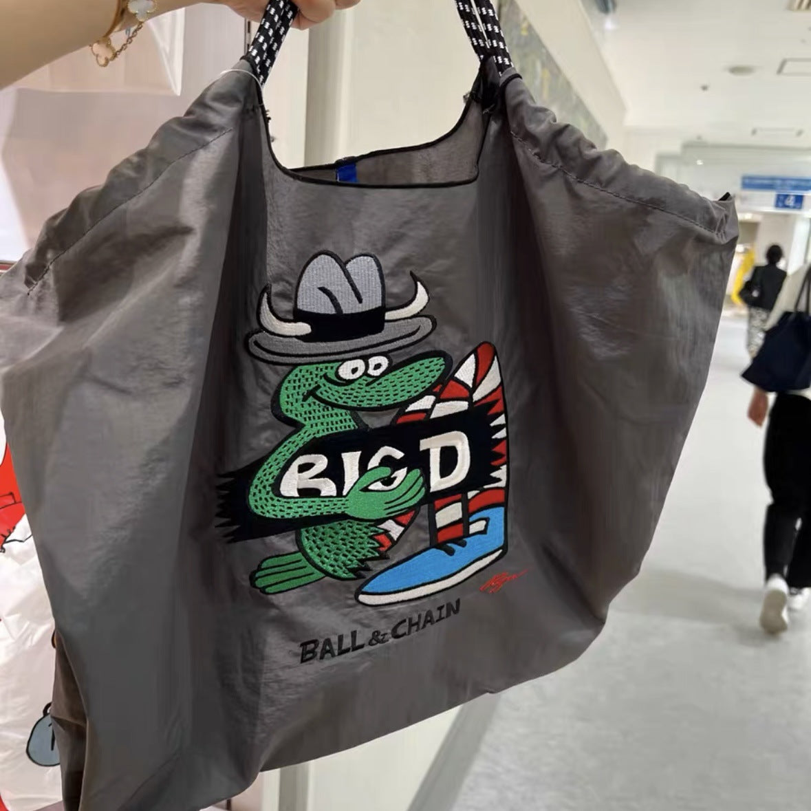 Crocodile Embroidery Shopping Niche Nylon Cloth Handbags