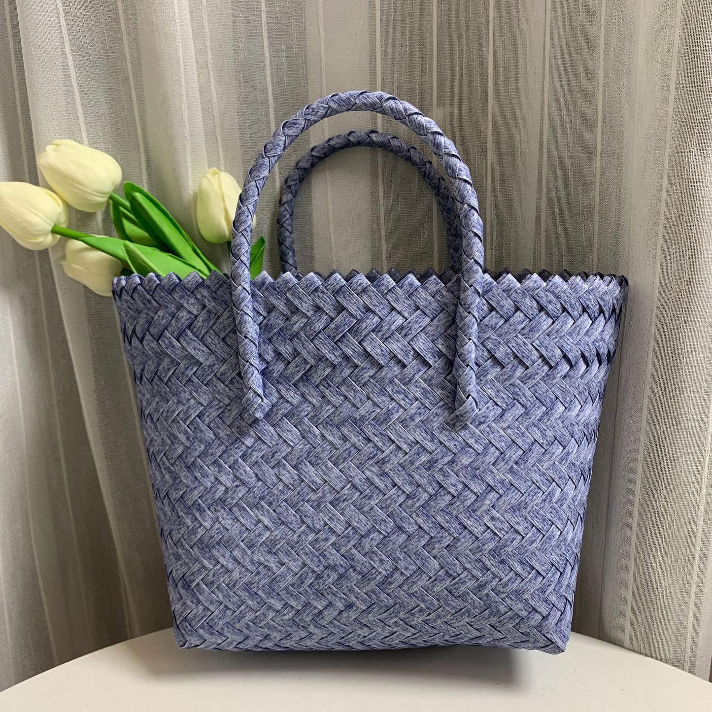 Women's Vegetable Basket Imitation Rattan Woven Hand Gift Handbags