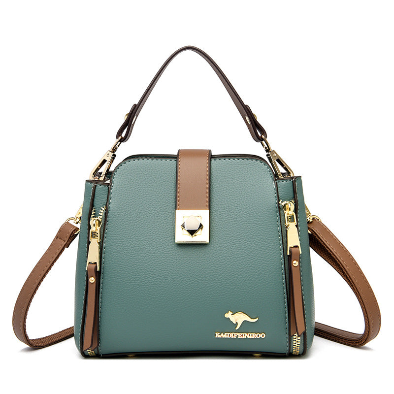 Classic Slouchy Women's Fashion Contrast Color Shoulder Bags