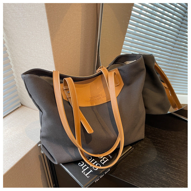 Women's Fashion Simple Canvas Versatile Large Capacity Shoulder Bags