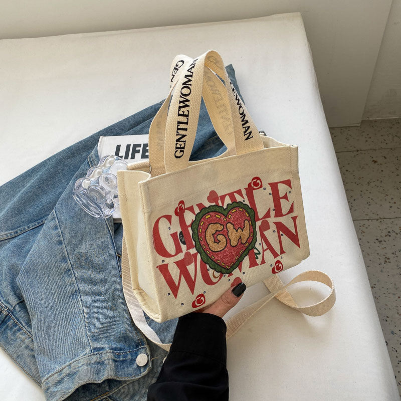 New Thailand Color Letter Printing Canvas Shoulder Bags