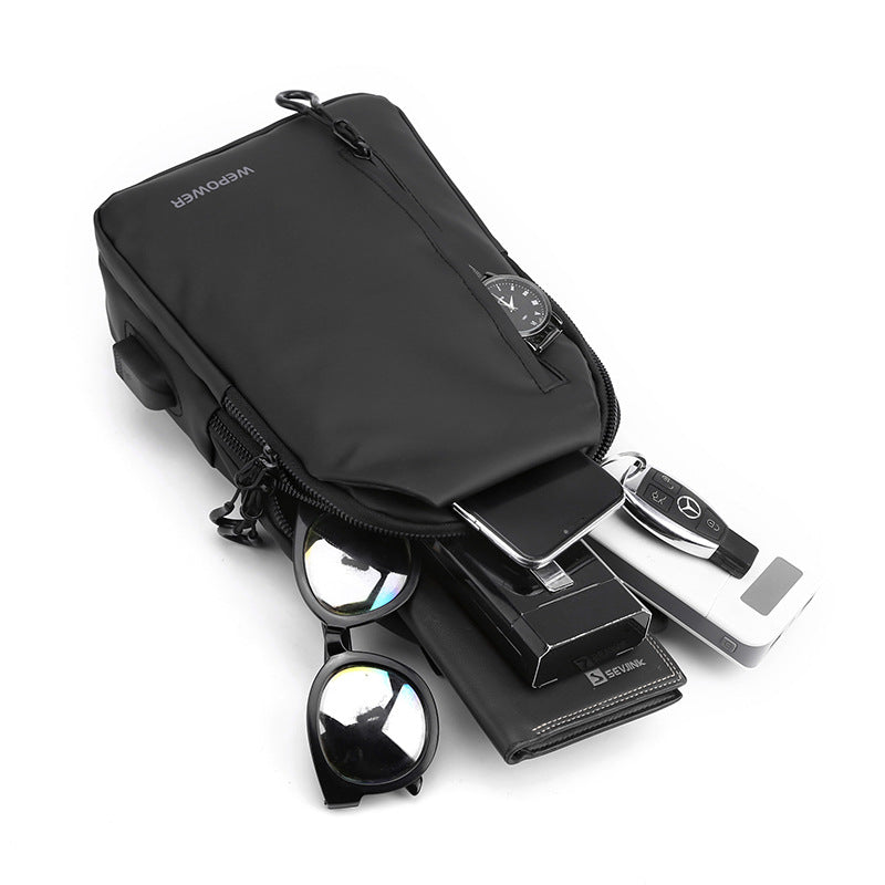 Men's Large Capacity Korean Style Motorcycle Waterproof Men's Chest Bags