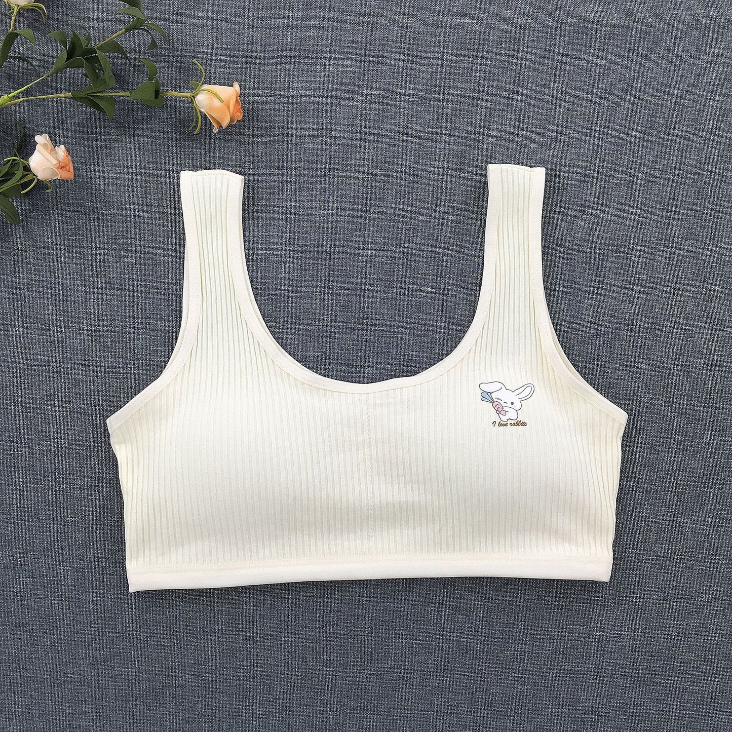 Children's High Junior School Elementary Threaded Cotton Bras