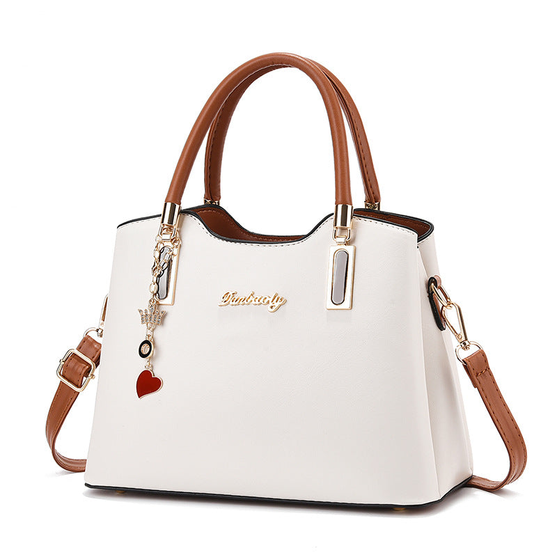 Women's Simple Contrast Color Large Capacity Mom Handbags