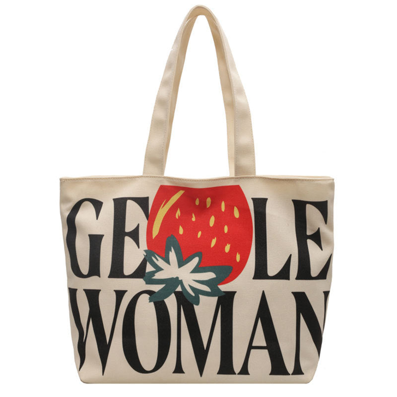 Women's Letter Canvas Large Capacity Commuter For Women's Shoulder Bag