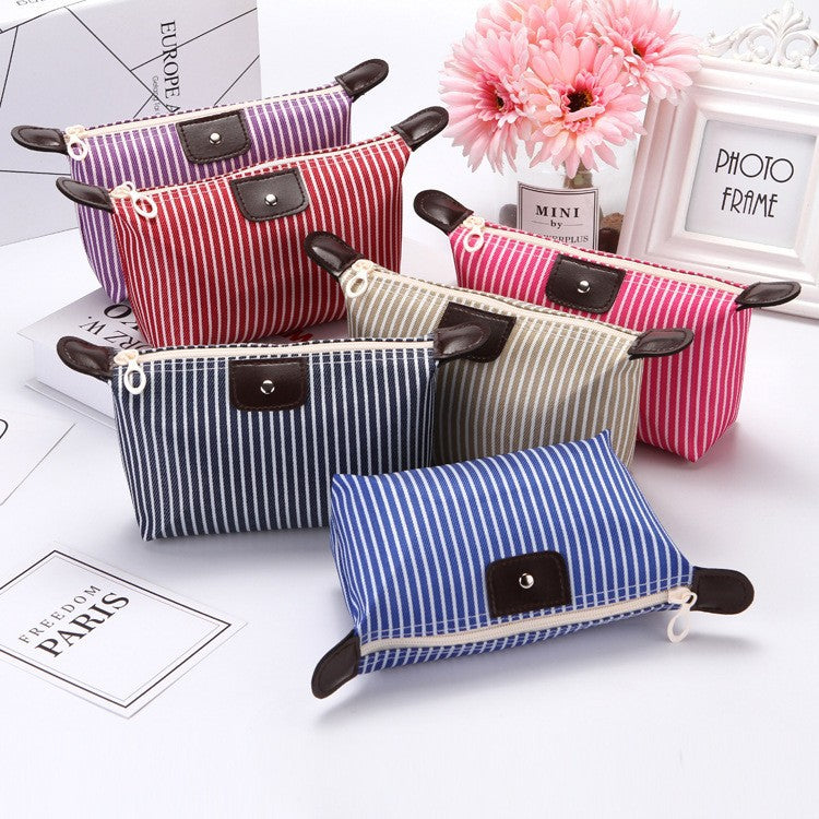 Style Striped Dumplings Dumpling Making Folding Makeup Cosmetic Bags