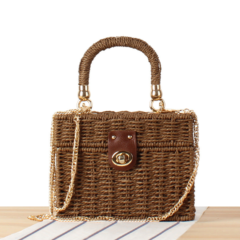 Stylish Classic Style Leisure Woven Box Shoulder Bags