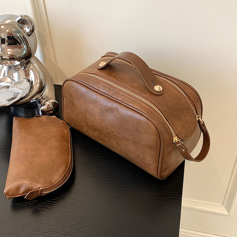 Portable Simple Fashionable Large Capacity Solid Cosmetic Bags