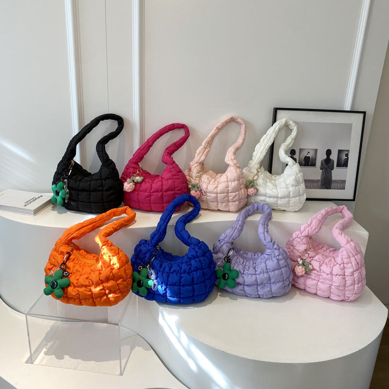 Women's & Men's Niche Popular Bubble Down Cotton Korean Fashion Shoulder Bags