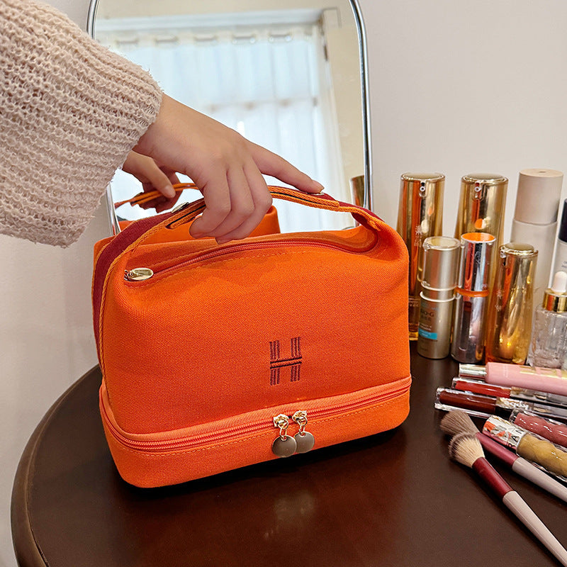 Capacity Portable Storage Double Layer Lunch Makeup Bag