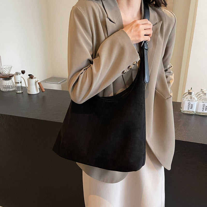 Women's Large Capacity Suede Bread For Popular Shoulder Bags