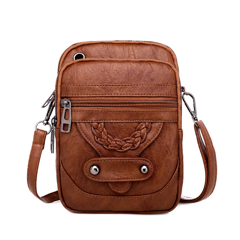 Mobile Soft Leather Western Style Mature Crossbody Bags