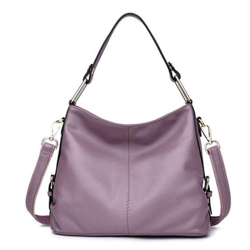 Women's Solid Color Leather Simplicity One Crossbody Bags