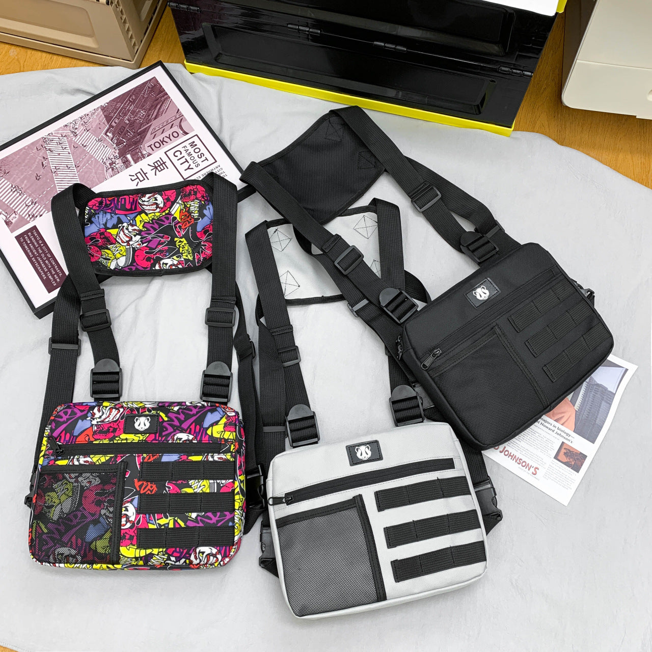 Kong Style Trendy Street Working Leisure Running Men's Chest Bags