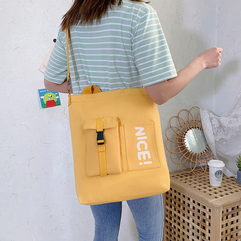 Canvas Female Class Korean Fashion Letter Shoulder Bags