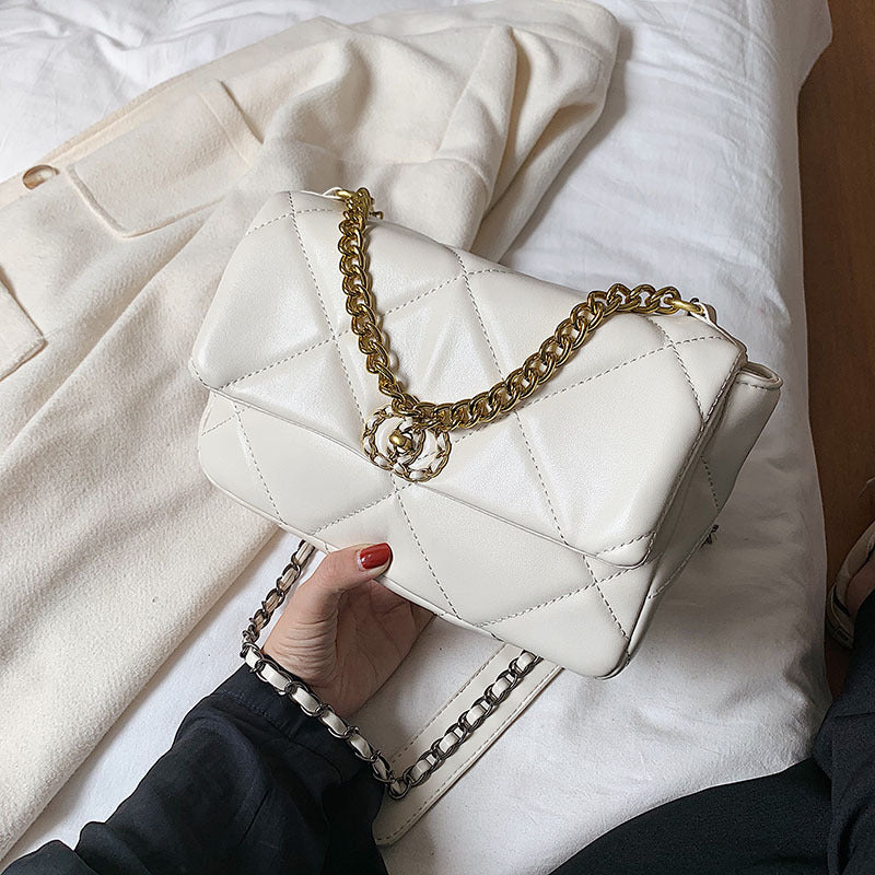Pretty Popular Simplicity Rhombus Embroidery Line Crossbody Bags