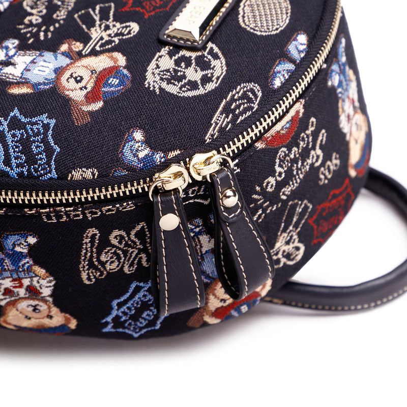 Women's Bear Attachment Figured Cloth Mini Backpacks