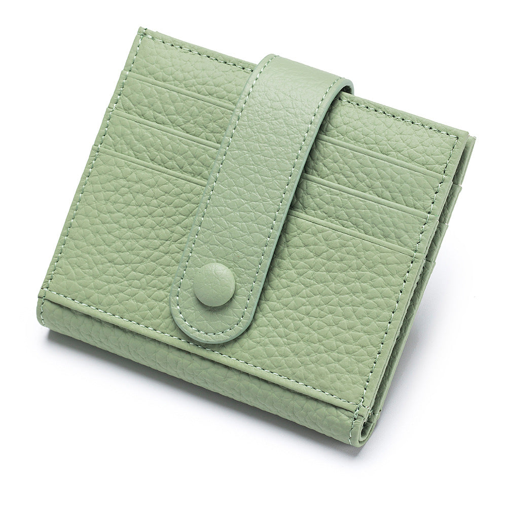 Women's Genuine Leather Short Korean Style Card Holder