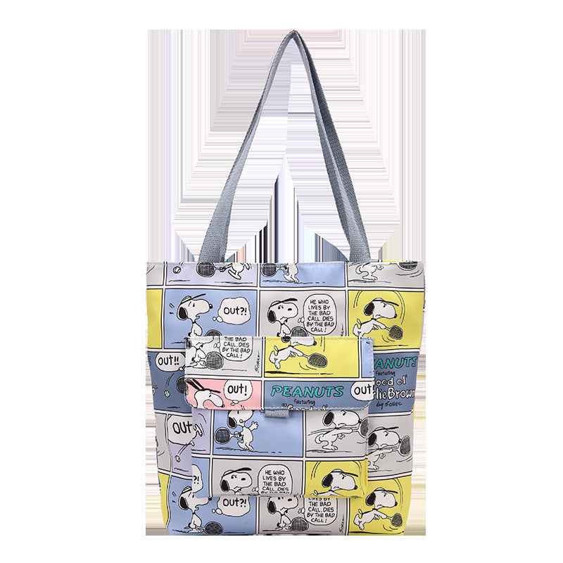 Women's Cartoon Canvas Simple For Class Shoulder Bags