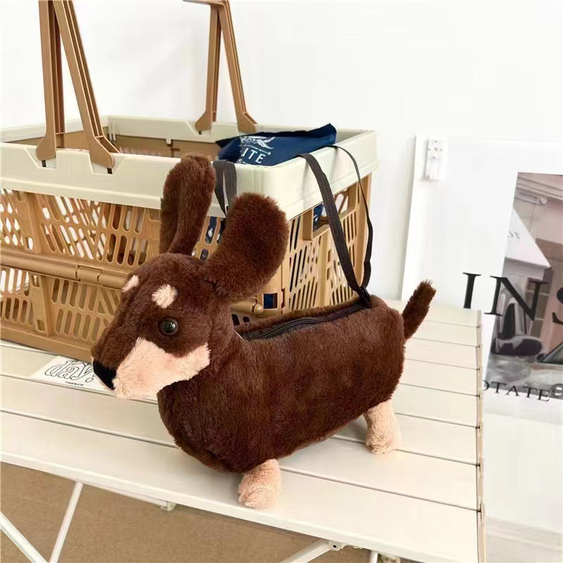 Plush Doll Sausage Dog West Highland Crossbody Bags