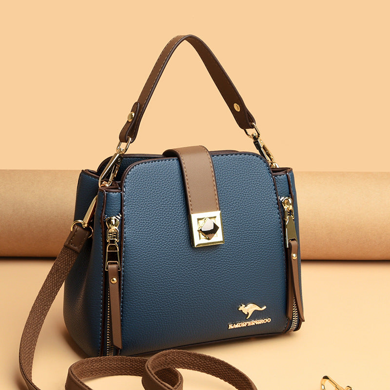 Classic Slouchy Women's Fashion Contrast Color Shoulder Bags