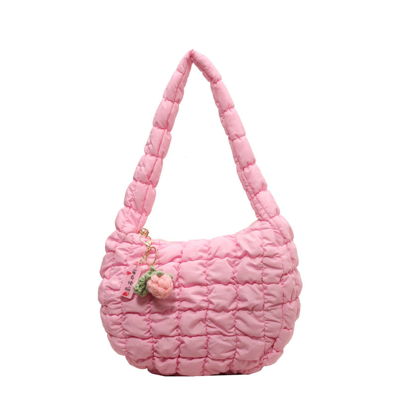 Women's & Men's Niche Popular Bubble Down Cotton Korean Fashion Shoulder Bags