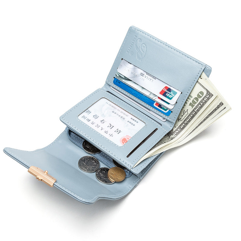 Women's Short Korean Fashion Simple And Fresh Three Ladies Wallets