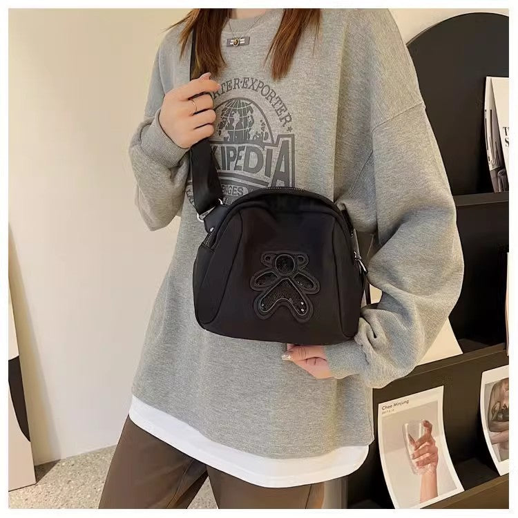 Women's Korean Style Little Bear Sequined Shell Bags