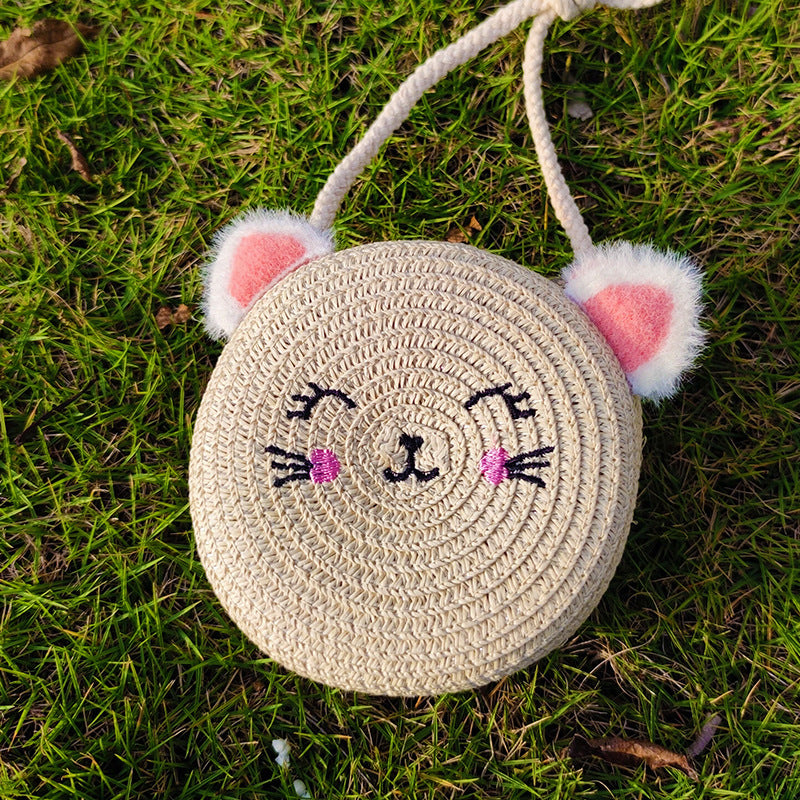 Children's Summer Trendy Woven Straw Cute Crossbody Bags